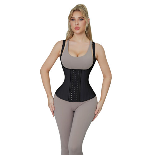 Corset 25 tiges Latex Beige à Bretelles – Image 3