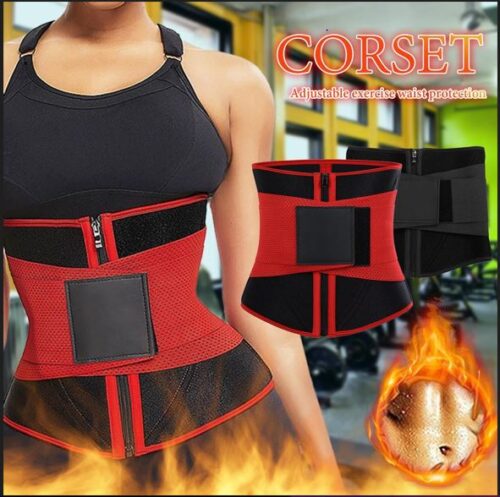 WAIST SUPPORT Corset d’entraînement avec Scratch en fermeture zippé-Waist Support – 8760 – Noir