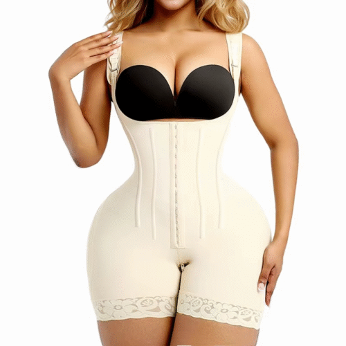 Gaine Colombienne Sculptante – Post-Partum & Minceur – Couleur Beige – Taille Haute avec Bretelles ( uniquement sur commande)