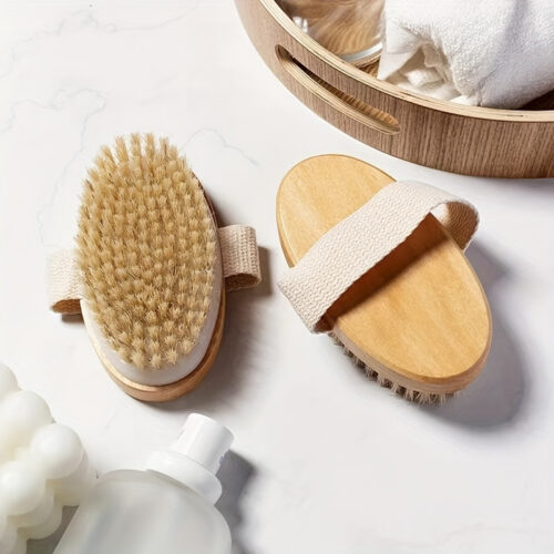 Brosse de Massage Drainante – Fibres Naturelles & Bois – Image 2